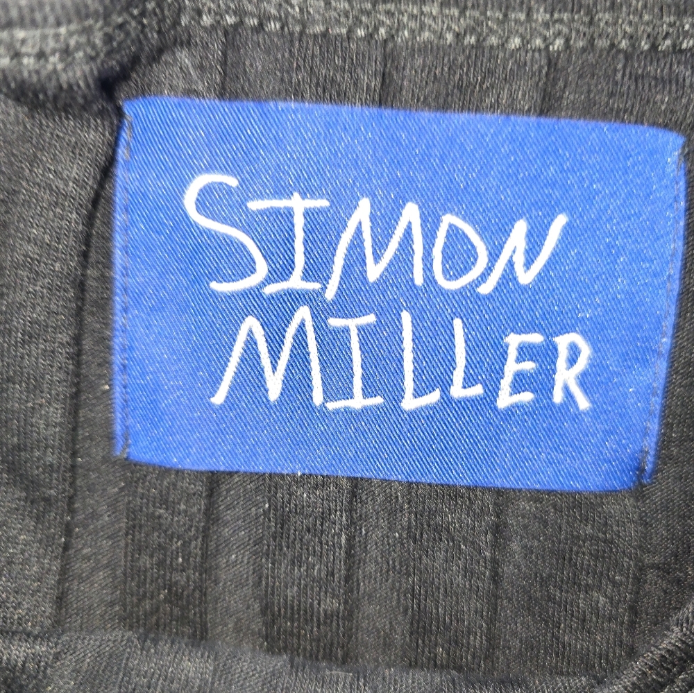 Simon Miller Black Ribbed Long Sleeve  Dress Large - Picture 4 of 9
